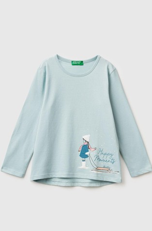 Pamučna majica s otiskom i vezom