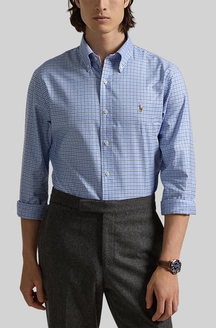 Custom fit karirana Oxford košulja