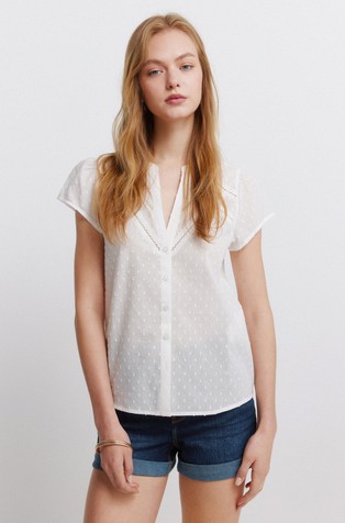 Oxford lace blouse