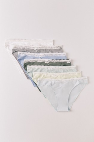 Lace classic bow 7-pack panties