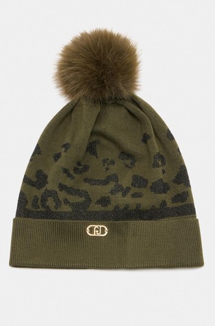 Pletena kapa od mješavine viskoze s pomponom