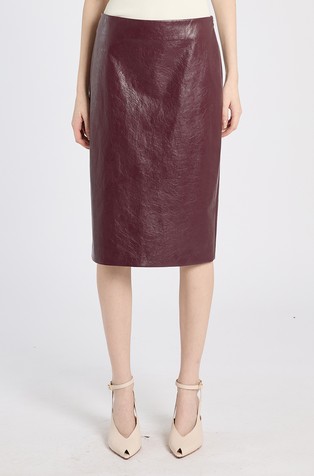 Faux-leather skirt