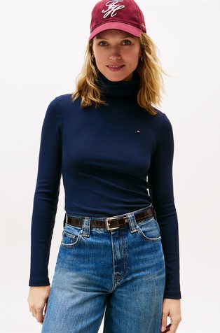 Slim fit dolčevita od rastezljive viskoze