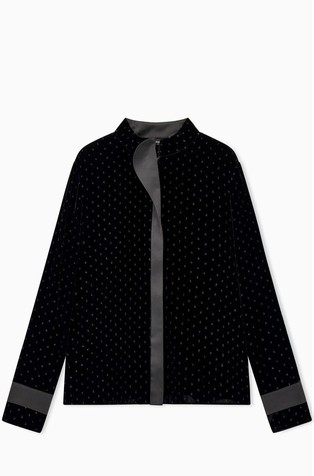 Bluza od velura sa svjetlucavim točkastim uzorkom