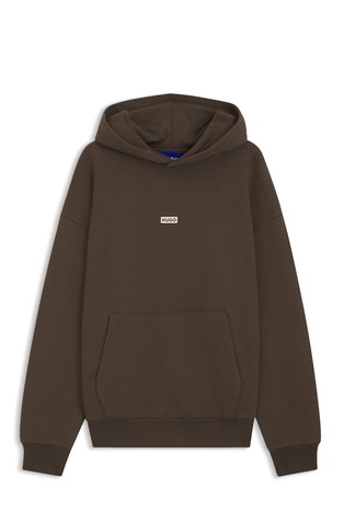 Loose fit pamučni pulover s kapuljačom i logo detaljima