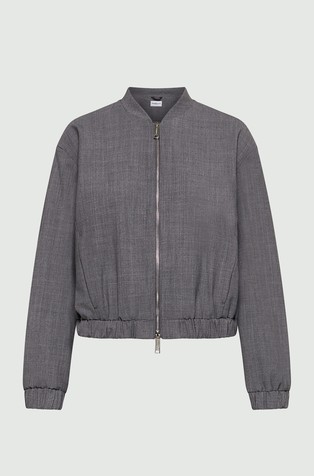 Cropped melirana jakna od mješavine vune