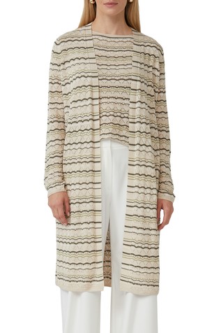 Dugi kardigan sa svjetlucavim  i rupičastim uzorkom