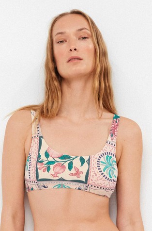 Printed bikini top
