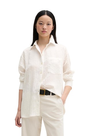 Boyfriend fit prugasta košulja od mješavine tencel™ modala