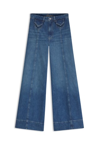 Wide-leg high-rise jeans
