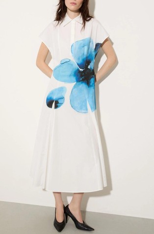 Midi košulja-haljina od pamučnog popelina