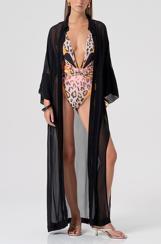 Dugi kimono od viskoznog žoržeta