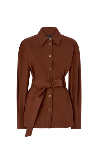 Pamučna košulja-jakna s trakom za vezanje