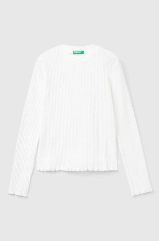 Slim fit rebrasta pamučna majica dugih rukava