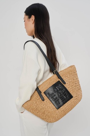 Le Panier Basket with Leather Trims