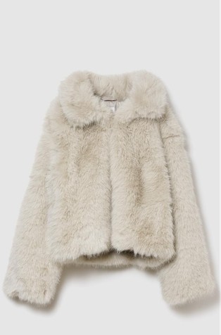 Kids Recycled Faux Fur Crop Coat