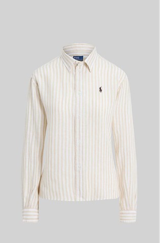 Široka lanena košulja s uzorkom