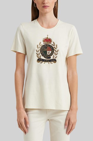 Relaxed fit majica od mješavine pamuka s motivom grba
