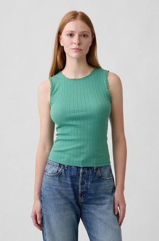 Pointelle Shell Tank Top