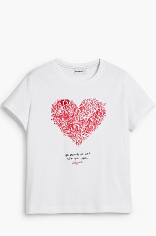 Short-sleeve heart T-shirt