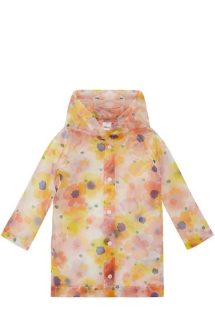 Proziran kaput za kišu s kapuljačom i cvjetnim uzorkom