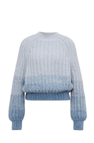 Pleten pulover s napuhanim rukavima od mješavine s alpakom