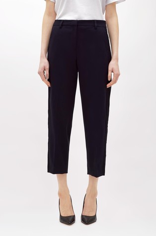 Cropped hlače od mješavine s viskozom