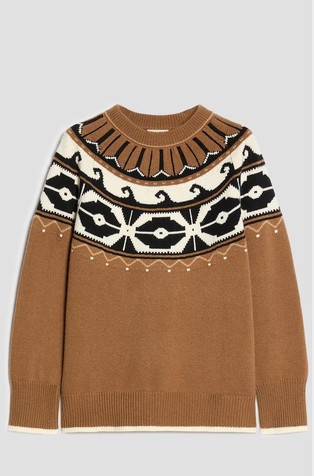 Wool-blend jacquard jumper