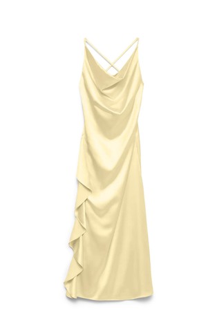 VMMILLIE duga satenska haljina s volanom