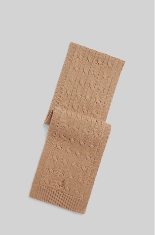 Cable-knit cotton scarf