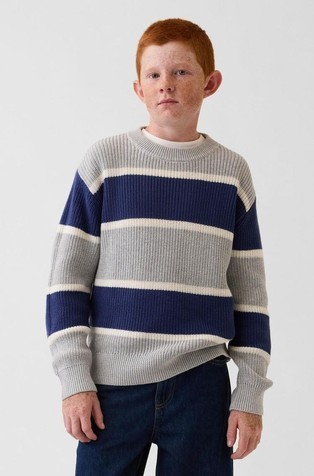 Relaxed fit pleten pamučni pulover