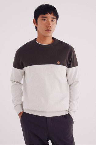 Pleten pamučni pulover s raznobojnim blokovima