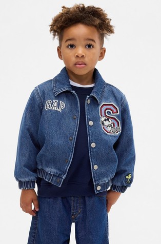 Snoopy logo denim jakna za djecu dječake