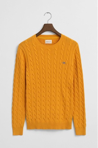 Cotton Cable Knit Crew Neck Sweater