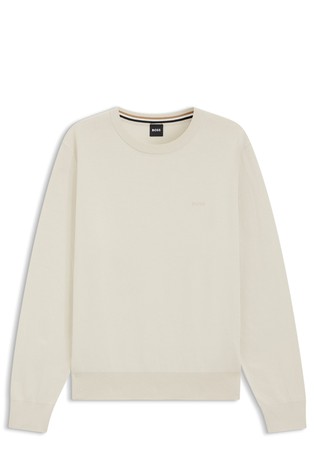 Pleten pamučni pulover s izvezenim logotipom