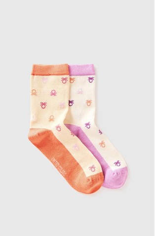 Two pairs of patterned socks