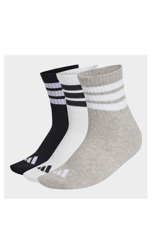 3 Stripes Cushioned Sportswear Mid Socks 3 Pair Pack