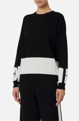 Pleten pulover od mješavine viskoze s kontrastnim detaljima