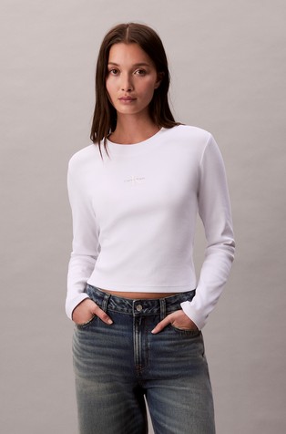 Cropped majica dugih rukava s monogramom