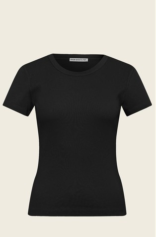 Rebrasta pamučna majica kratkih rukava