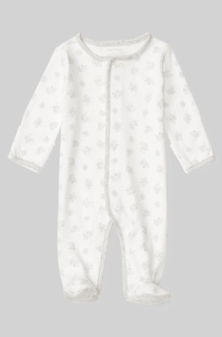 Pamučni kombinezon sa stopalicama i uzorkom