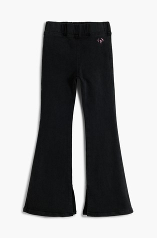 Rastezljive denim tajice sa zvonastim nogavicama