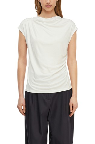 Flowing viscose top with cowl neck