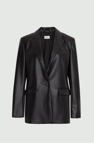 Sako od umjetne kože s jednorednim kopčanjem