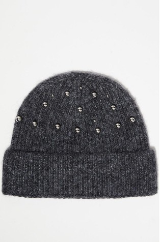 Beanie hat with metal beads