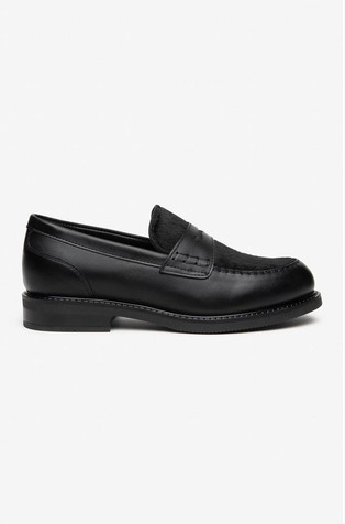 Kožne loafer cipele s umetkom od umjetne dlake
