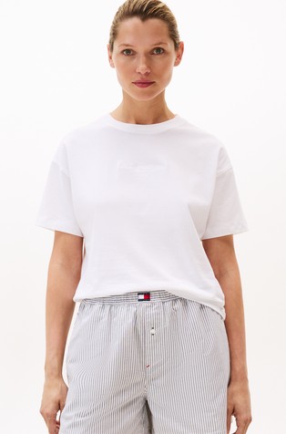 Short-sleeved cotton pyjama top