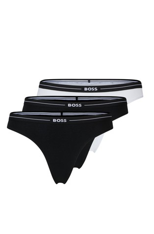 Paket od 3 para tangica od rastezljivog pamuka s logo obrubom