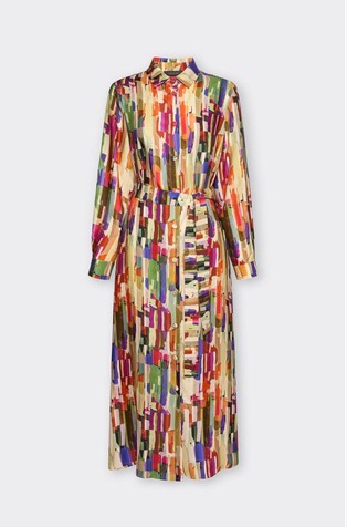Viskozna košulja-haljina s uzorkom