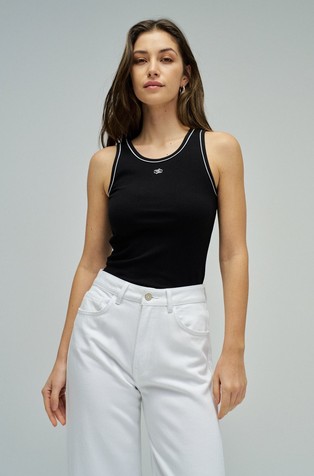 Majica bez rukava sa svjetlucavim lurex obrubima